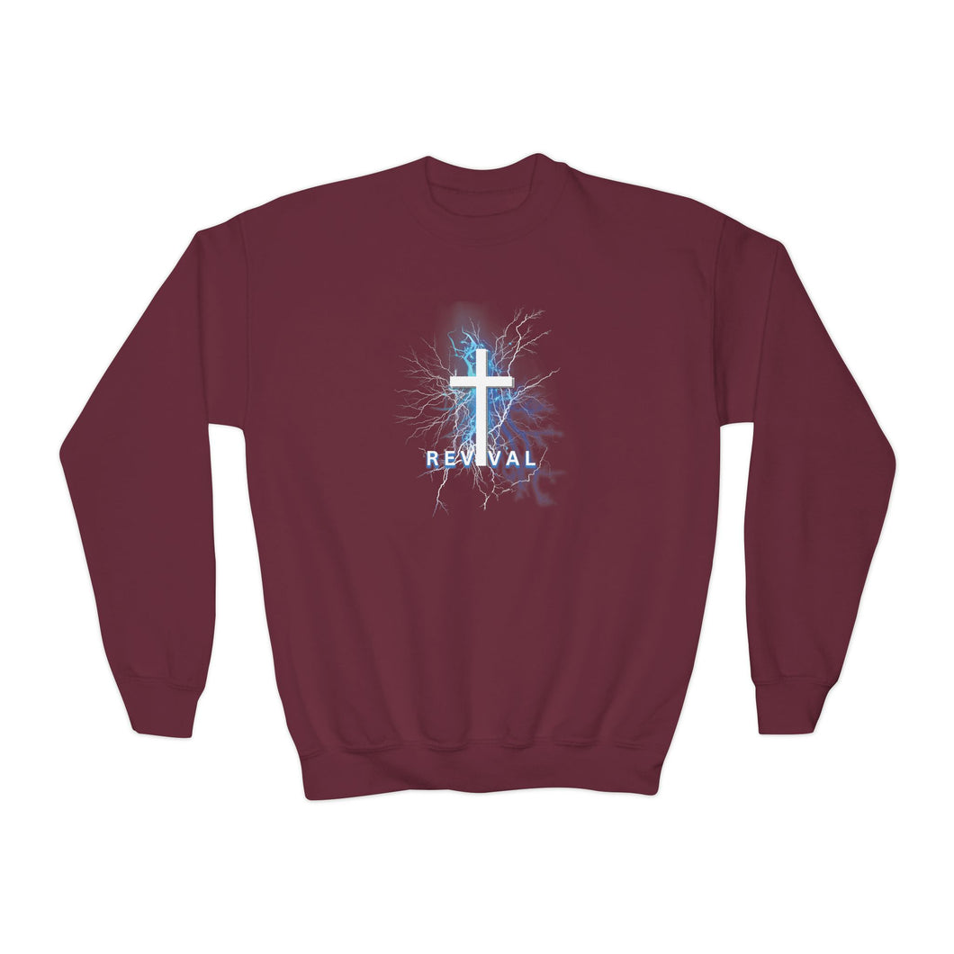 REVIVAL Cross - Youth Crewneck Sweatshirt