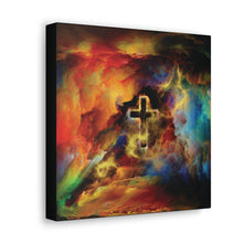 Load image into Gallery viewer, Rainbow Storm Cross - Canvas Wall Art
