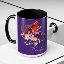 Load image into Gallery viewer, Red Cardinal &amp; Flowers for Grandma - Accent Mug (11, 15oz)
