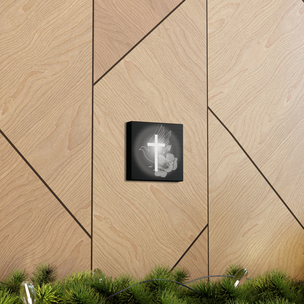 White Dove Cross - Canvas Wall Art