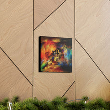 Load image into Gallery viewer, Rainbow Storm Cross - Canvas Wall Art
