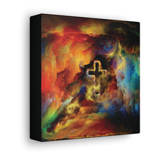 Load image into Gallery viewer, Rainbow Storm Cross - Canvas Wall Art
