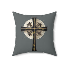 Load image into Gallery viewer, Golden &amp; Black Cross &quot;Jesus is King&quot; - Pillow
