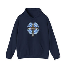 Load image into Gallery viewer, Lightning &amp; Clouds Cross - Unisex Heavy Blend™ Hooded Sweatshirt
