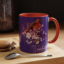 Load image into Gallery viewer, Red Cardinal &amp; Flowers for Grandma - Accent Mug (11, 15oz)
