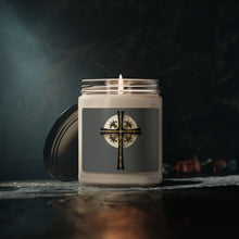 Load image into Gallery viewer, Golden &amp; Black &quot;Jesus is King&quot; Cross - Scented Soy Candle, 9oz
