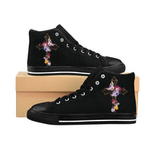 Load image into Gallery viewer, Flower Covered Cross - High-top Sneakers-MENS
