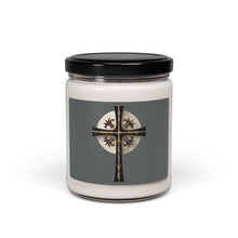 Load image into Gallery viewer, Golden &amp; Black &quot;Jesus is King&quot; Cross - Scented Soy Candle, 9oz
