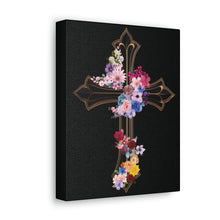 Load image into Gallery viewer, Flower Covered Cross - Canvas Wall Art
