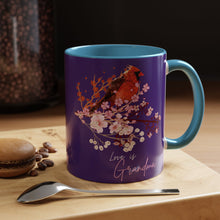 Load image into Gallery viewer, Red Cardinal &amp; Flowers for Grandma - Accent Mug (11, 15oz)
