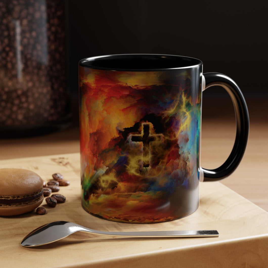 Rainbow Storm Cross - Accent Coffee Mug (11, 15oz)