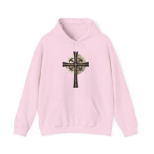 Load image into Gallery viewer, Golden &amp; Black Cross - Unisex Heavy Blend™ Hooded Sweatshirt
