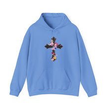 Load image into Gallery viewer, Flower Covered Cross - Unisex Heavy Blend™ Hooded Sweatshirt
