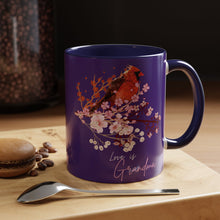 Load image into Gallery viewer, Red Cardinal &amp; Flowers for Grandma - Accent Mug (11, 15oz)
