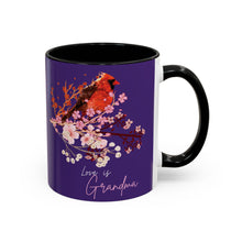 Load image into Gallery viewer, Red Cardinal &amp; Flowers for Grandma - Accent Mug (11, 15oz)
