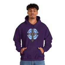 Load image into Gallery viewer, Lightning &amp; Clouds Cross - Unisex Heavy Blend™ Hooded Sweatshirt
