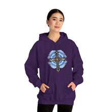 Load image into Gallery viewer, Lightning &amp; Clouds Cross - Unisex Heavy Blend™ Hooded Sweatshirt
