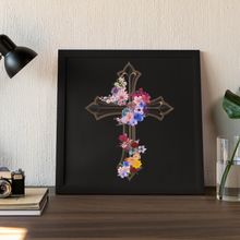 Load image into Gallery viewer, Flower Covered Cross - Canvas Wall Art
