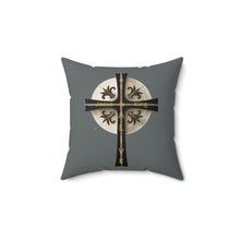 Load image into Gallery viewer, Golden &amp; Black Cross &quot;Jesus is King&quot; - Pillow
