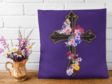 Load image into Gallery viewer, Flower Covered Cross - Pillow
